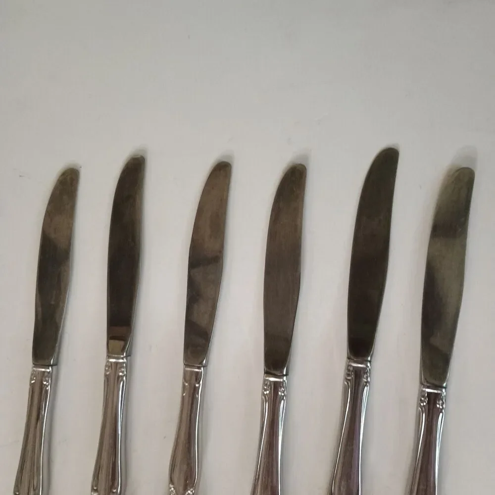 Oneida CHATEAU Dinner Knives Lot of 6 Oneidacraft Deluxe Stainless